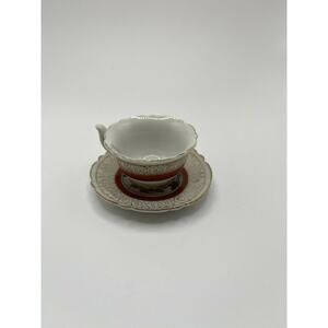 GNCO Mini TEA CUP AND SAUCER Cable Car San Francisco MADE IN JAPAN GOLD TRIM